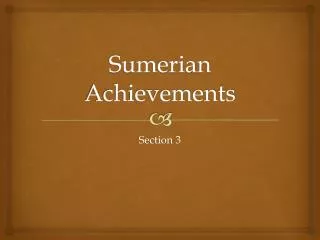 sumerian achievements
