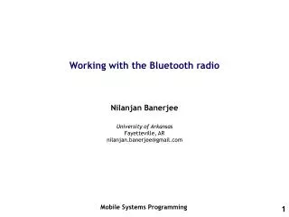 Working with the Bluetooth radio