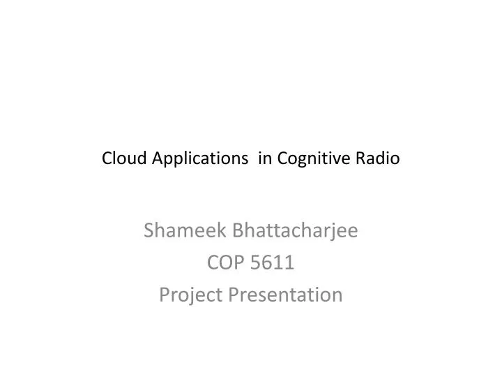 cloud applications in cognitive radio