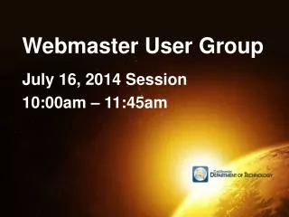 Webmaster User Group