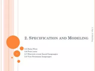 2. Specification and Modeling