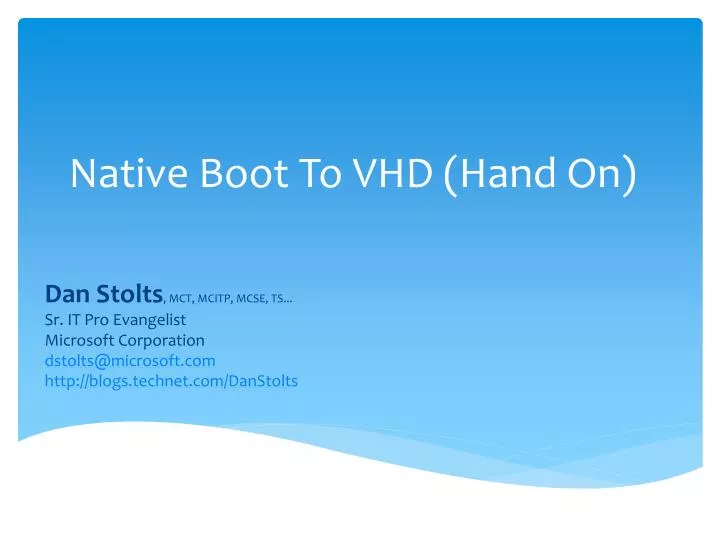 native boot to vhd hand on