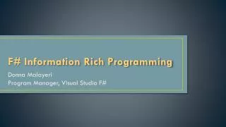 F# Information Rich Programming