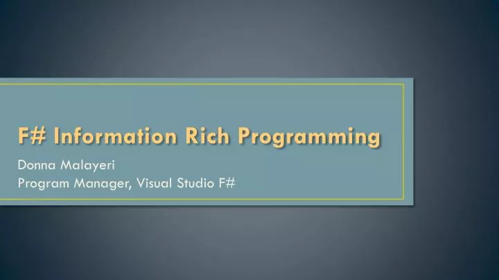 f information rich programming