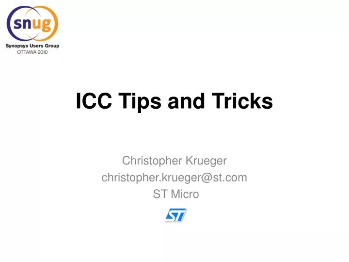 icc tips and tricks