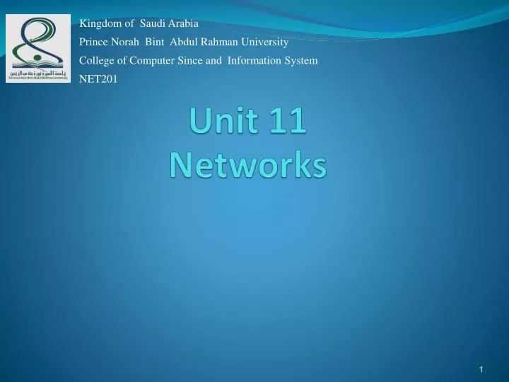 unit 11 networks