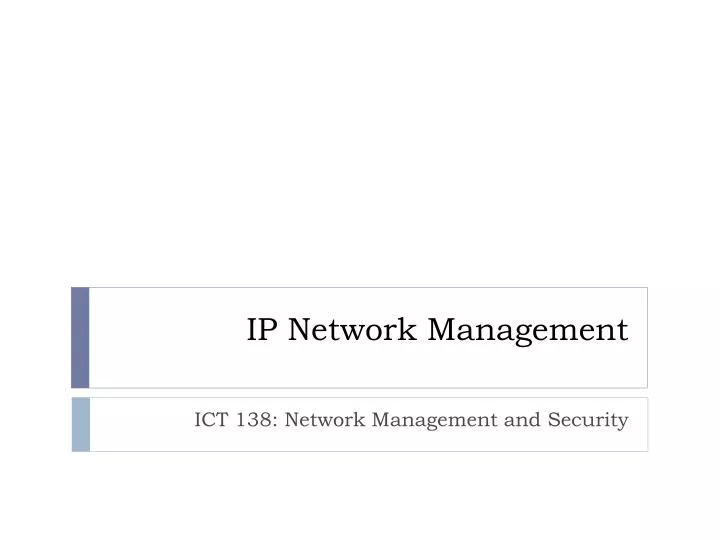 ip network management