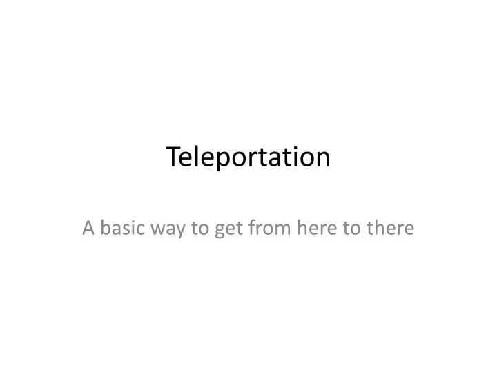 teleportation