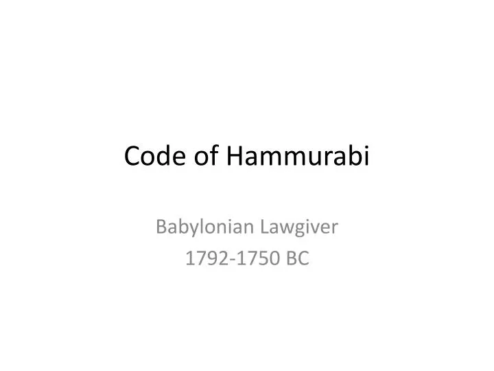 code of hammurabi