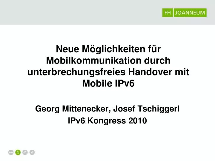 PPT - Neue Möglichkeiten Für Mobilkommunikation Durch ...