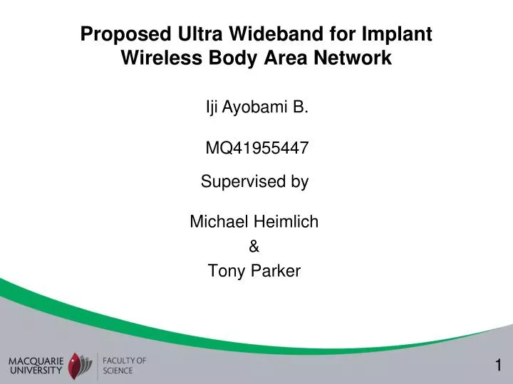proposed ultra wideband for implant wireless body area network