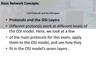 Protocols and the OSI Layers