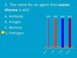 1. The name for an agent that causes disease is a(n)