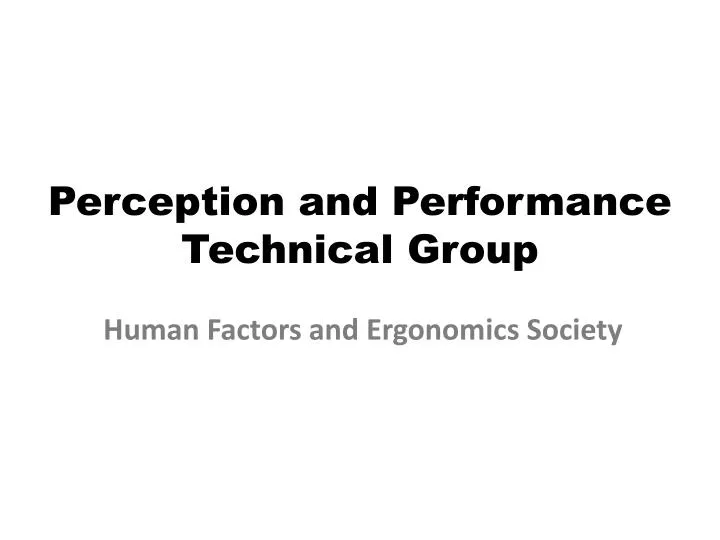 perception and performance technical group