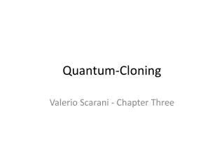 Quantum-Cloning