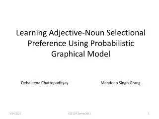 Learning Adjective-Noun Selectional Preference Using Probabilistic Graphical Model