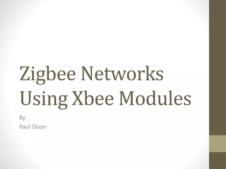 zigbee networks using xbee modules