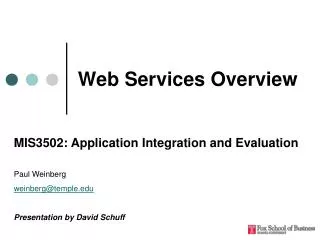 Web Services Overview