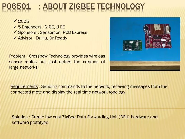 p06501 about zigbee technology