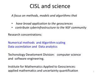 CISL and science