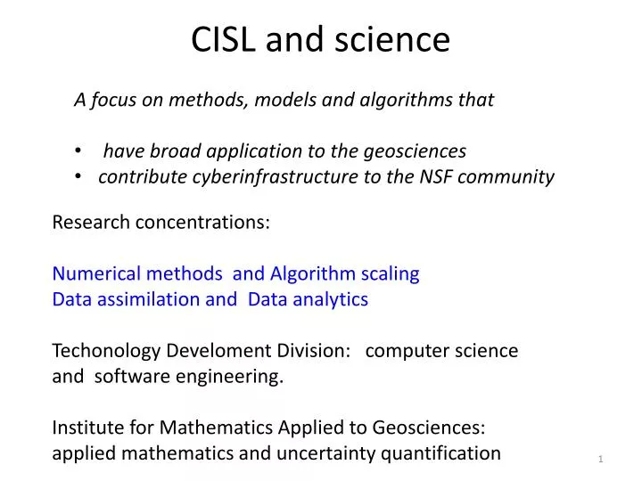 cisl and science