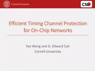 efficient timing channel protection for on chip networks