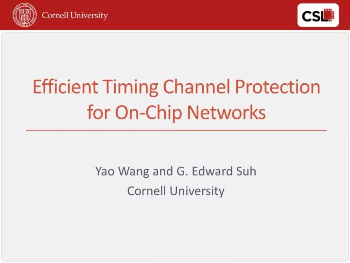 efficient timing channel protection for on chip networks