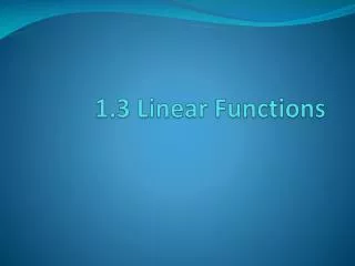 1 3 linear functions