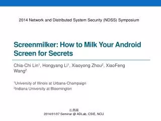Screenmilker : How to Milk Your Android Screen for Secrets