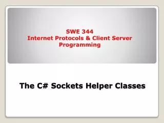 The C# Sockets Helper Classes