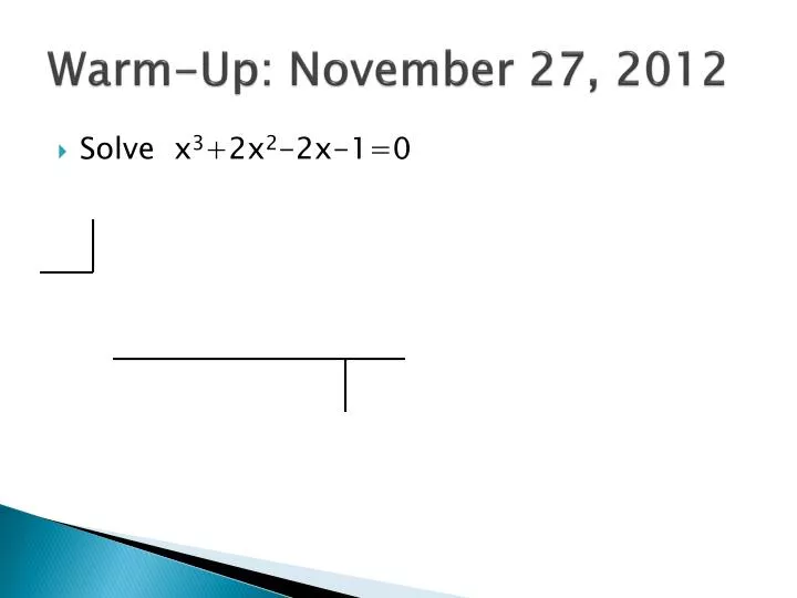 warm up november 27 2012