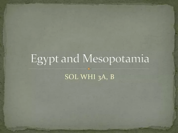 egypt and mesopotamia