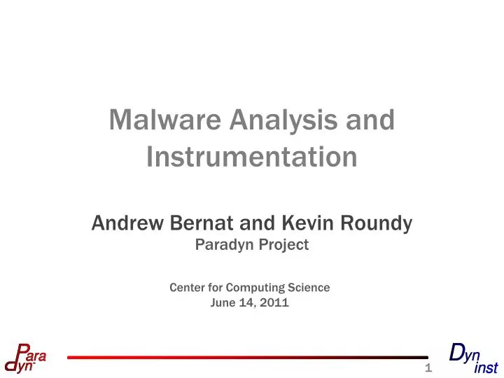 malware analysis and instrumentation