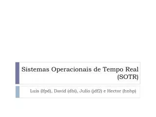 sistemas operacionais de tempo real sotr