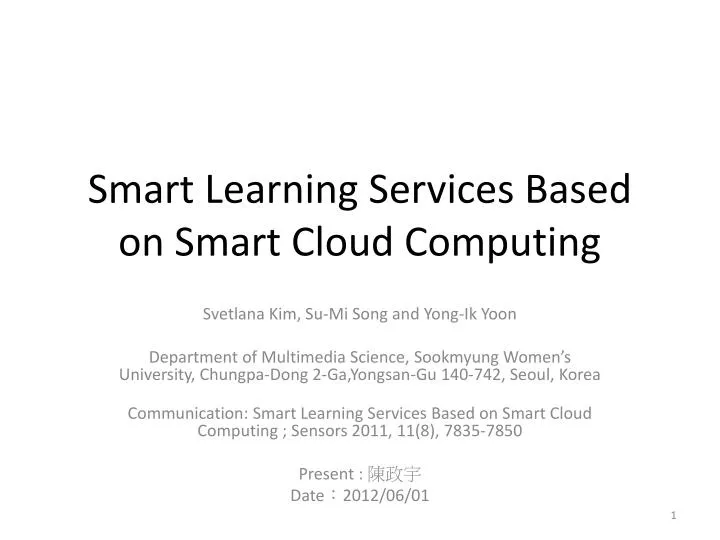 smart learning services based on smart cloud computing