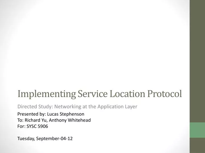 implementing service location protocol