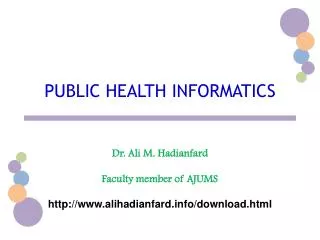 PUBLIC HEALTH INFORMATICS