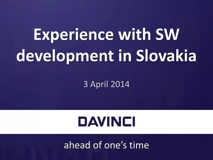 experience with sw development in slovakia