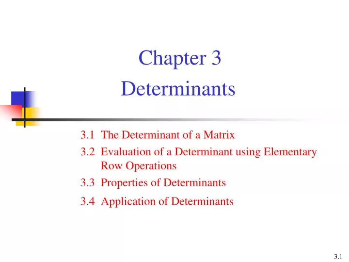 chapter 3 determinants