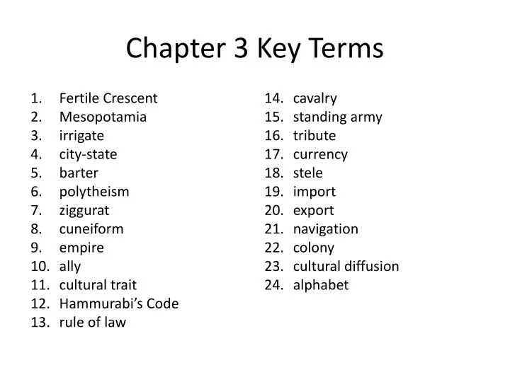 chapter 3 key terms