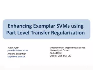 Enhancing Exemplar SVMs using Part Level Transfer Regularization