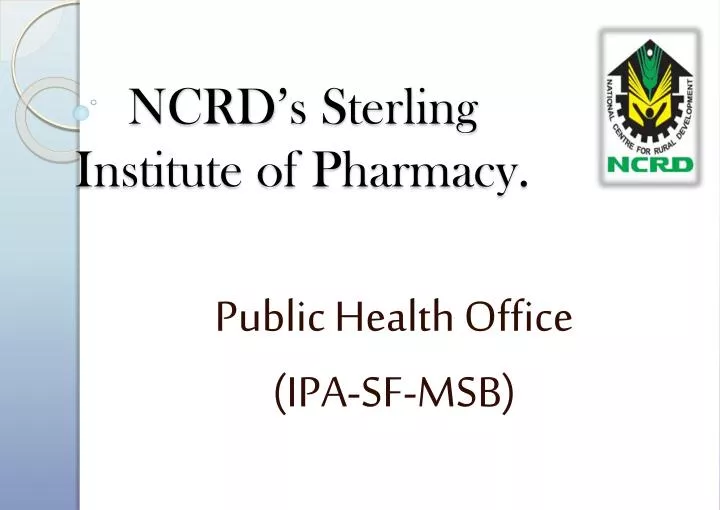 ncrd s sterling institute of pharmacy