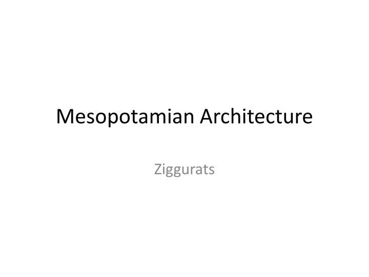mesopotamian architecture