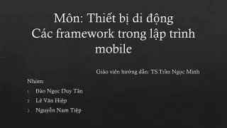 m n thi t b di ng c c framework trong l p tr nh mobile