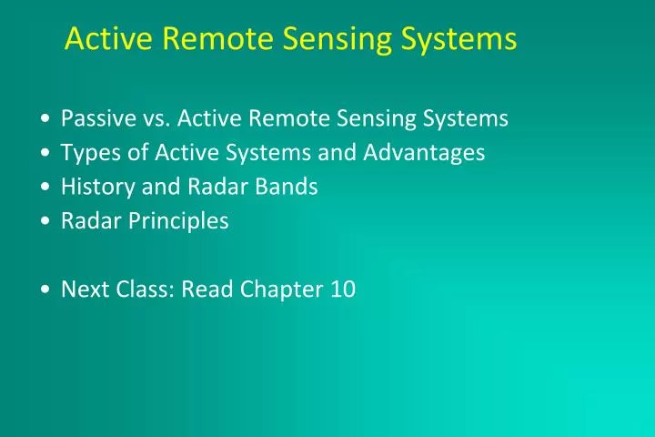 active remote sensing systems march 2 2005