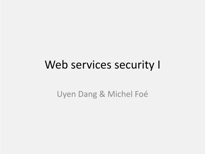 web services security i