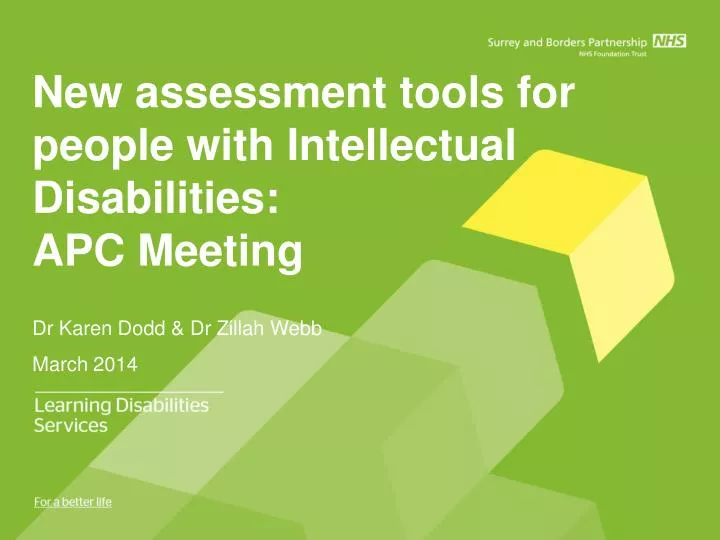 new assessment tools for people with intellectual disabilities apc meeting