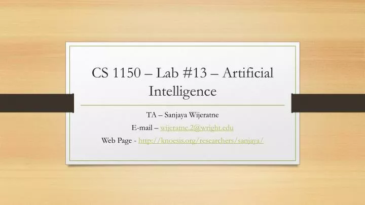 cs 1150 lab 13 artificial intelligence