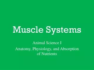 Muscle Systems