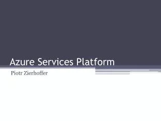 Azure Services Platform